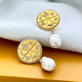 Baroque Pearl & Zodiac Charm Earrings