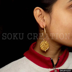 Gold plated Hoop Vintage Style Unique Design Earring SKU6257