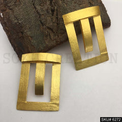 Gold plated Abstract Design Big Stud Earring SKU6272
