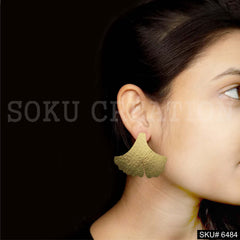 Gold plated Statement Unique Stud Earrings SKU6484