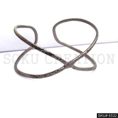 Silver & Metal Plated Delicate Statement Design of Unique Cuff SKU6532