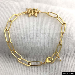 Gold plated Butterfly Charm Bracelet SKU6553