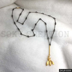Metal plated Plain Chain With Gold Plated Dragonfly Charm SKU6558