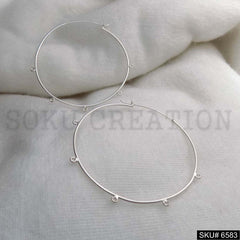 Gold plated Beads Stone Big Hoops Earring SKU6583