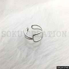 Silver Plated Unique Statement Plain Designer Handmade Ring SKU6749