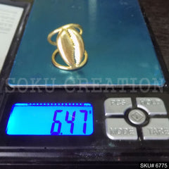 Gold Plated Unique Gold Shell Designer Handmade Ring SKU6775