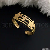 Gold Plated Night Star Delicate Design Unique Cuff SKU6849