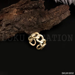 Gold Plated Handmade Plain Cable Unique Ring SKU6932