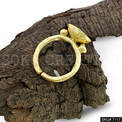 Gold Plated Unique Statement White Pearl Adjustable Handmade Ring SKU7117
