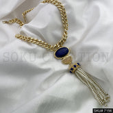 Blue with White combo Unique Design of Necklace SKU7156