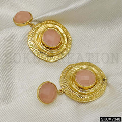 Gold Plated Pendant Necklace Earring and Ring SKU7348