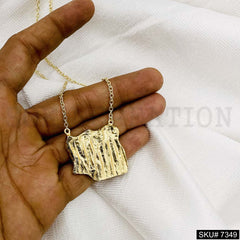 Gold Plated Pendant Necklace Earring and Ring SKU7349