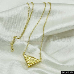 Gold Plated Pendant Necklace Earring and Ring SKU7374