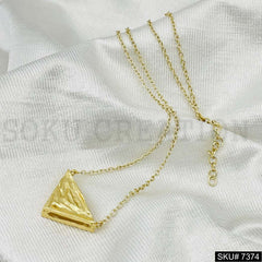 Gold Plated Pendant Necklace Earring and Ring SKU7374