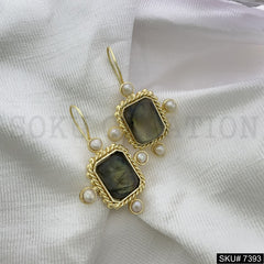 Gold plated Kidney Ear Wire Earring SKU7393