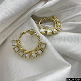 Gold plated Stud Round Shape Earring SKU7394