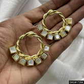 Gold plated Stud Round Shape Earring SKU7394