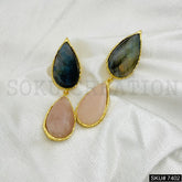 Gold plated Drop and Dangle Gemstone Earring SKU7402