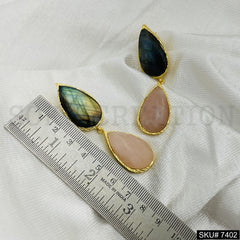 Gold plated Drop and Dangle Gemstone Earring SKU7402