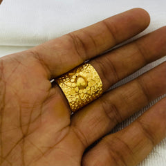 Gold plated texture star adjustable Handcrafted Ring SKU7249