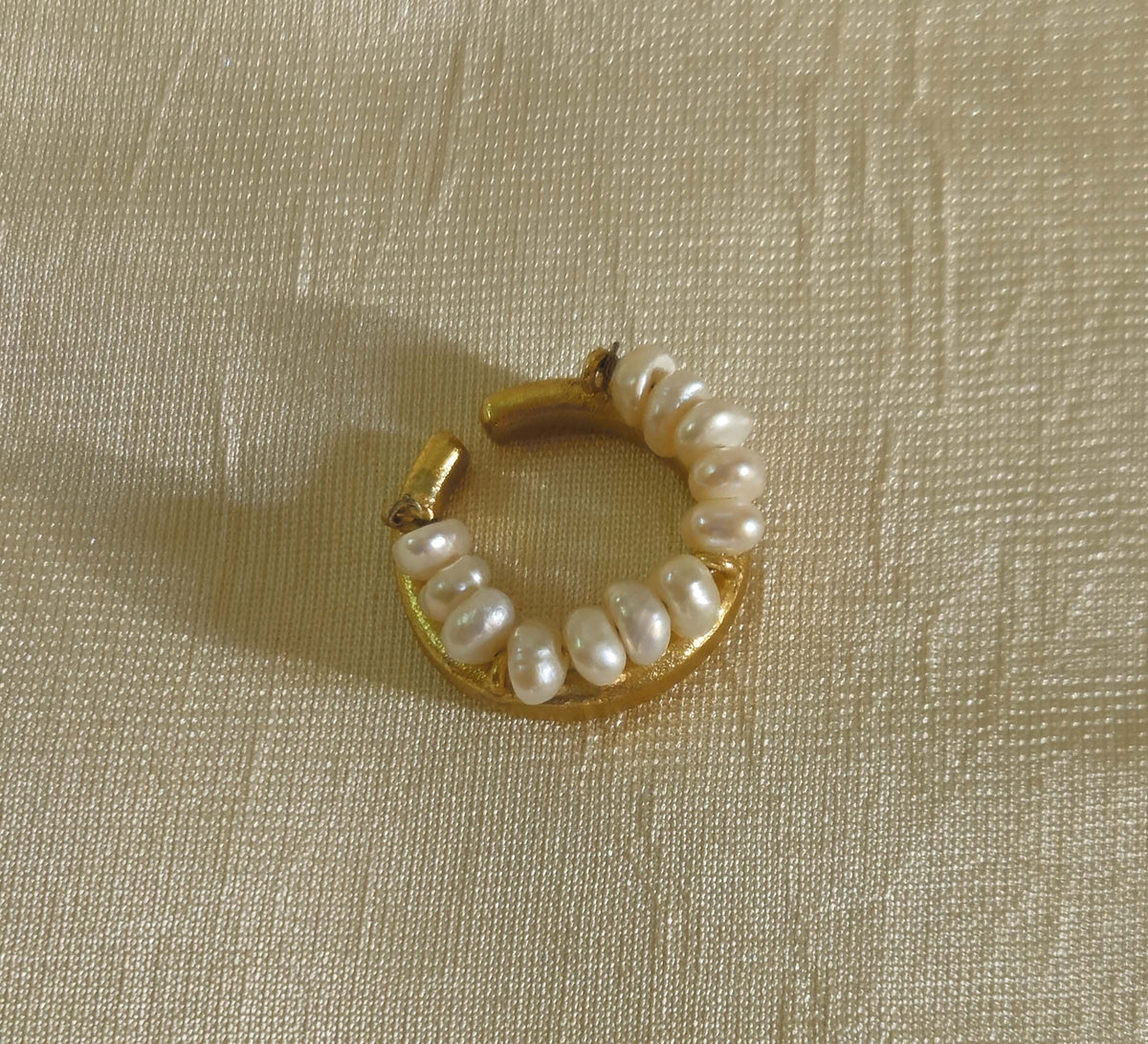18K Gold Plated Pearl Ring
