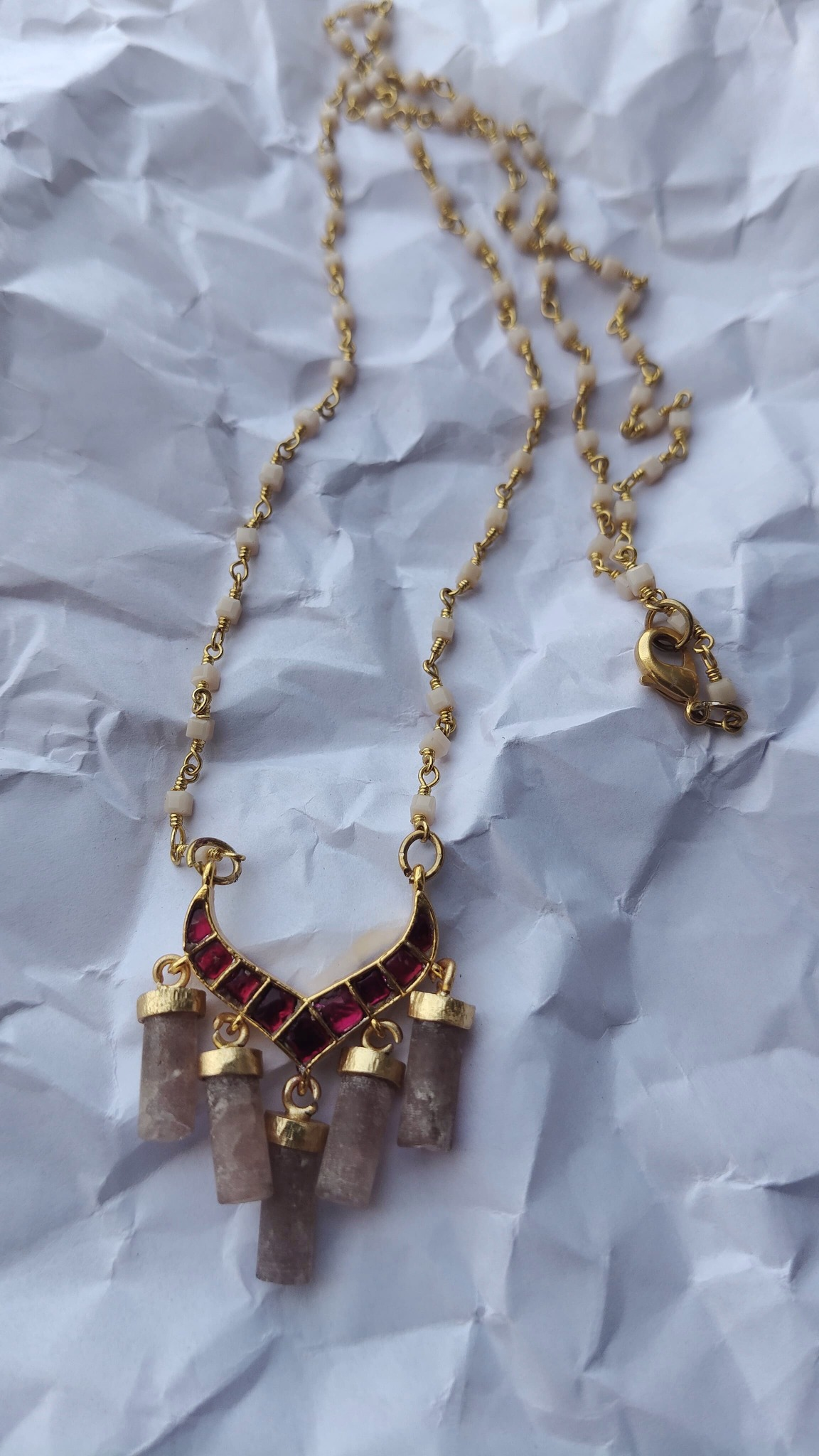 Crescent Red Necklace