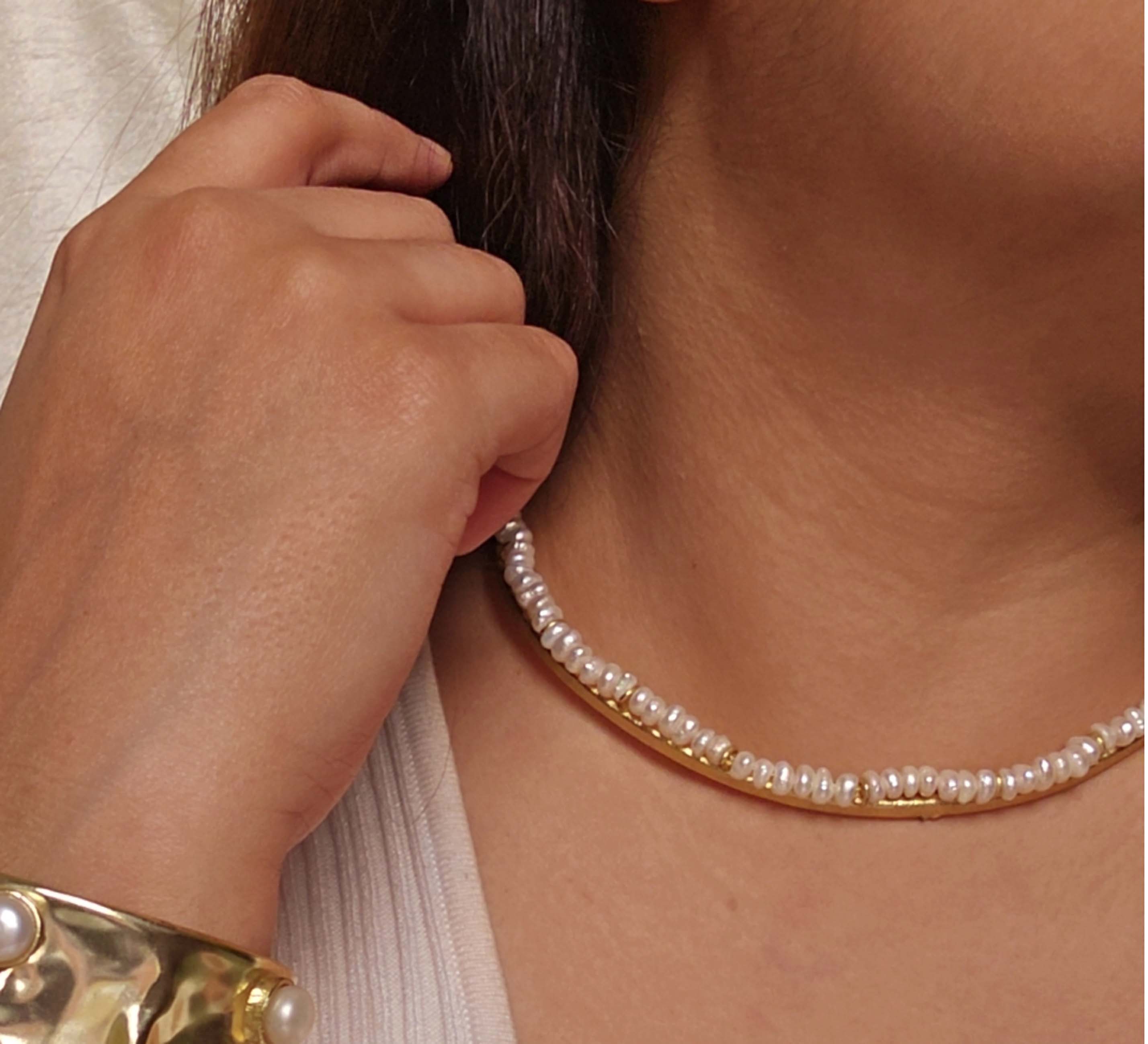 18K Gold Plated Pearl Necklace