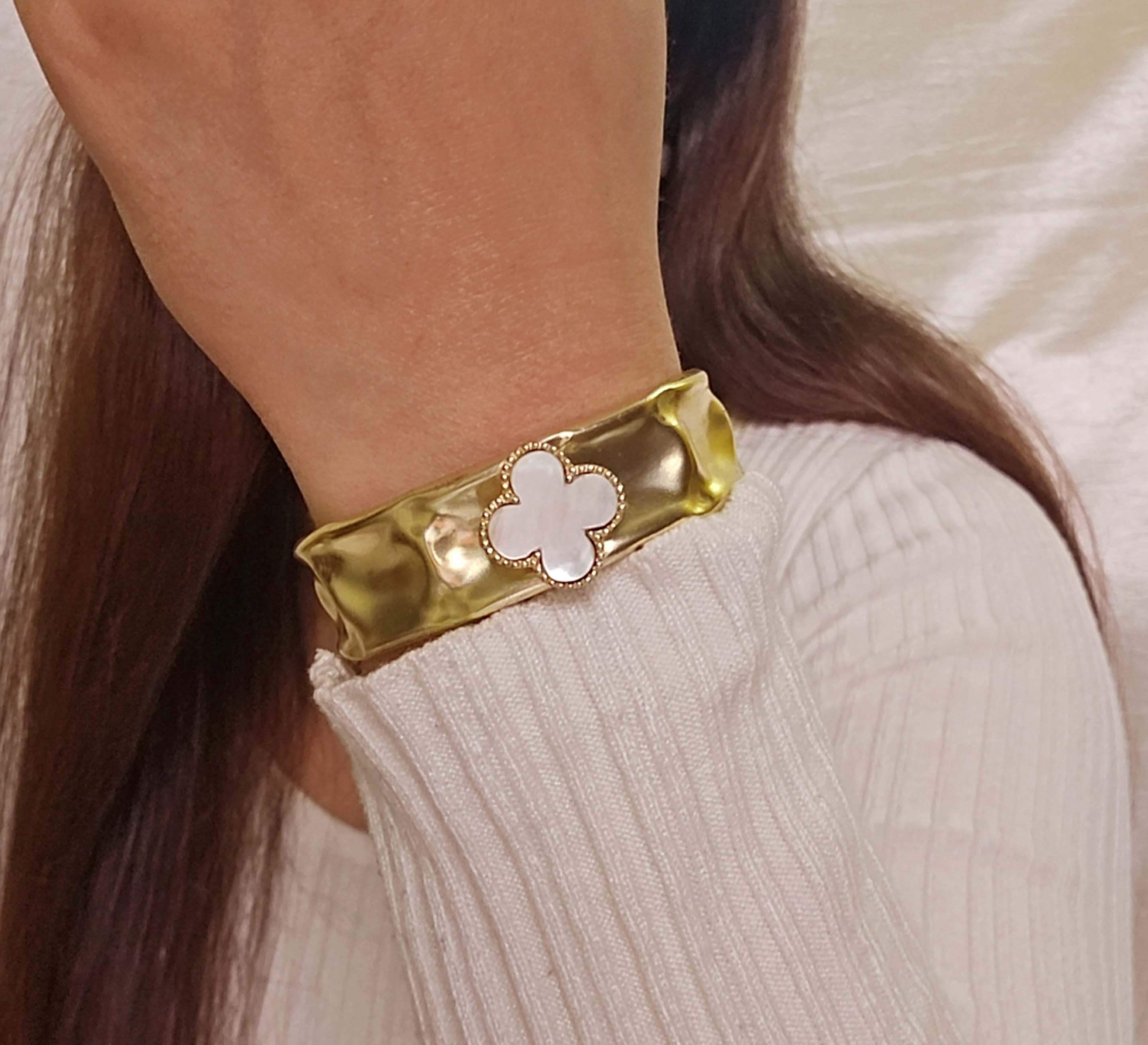 18 K Gold Plated Gemstone cuff Bangle
