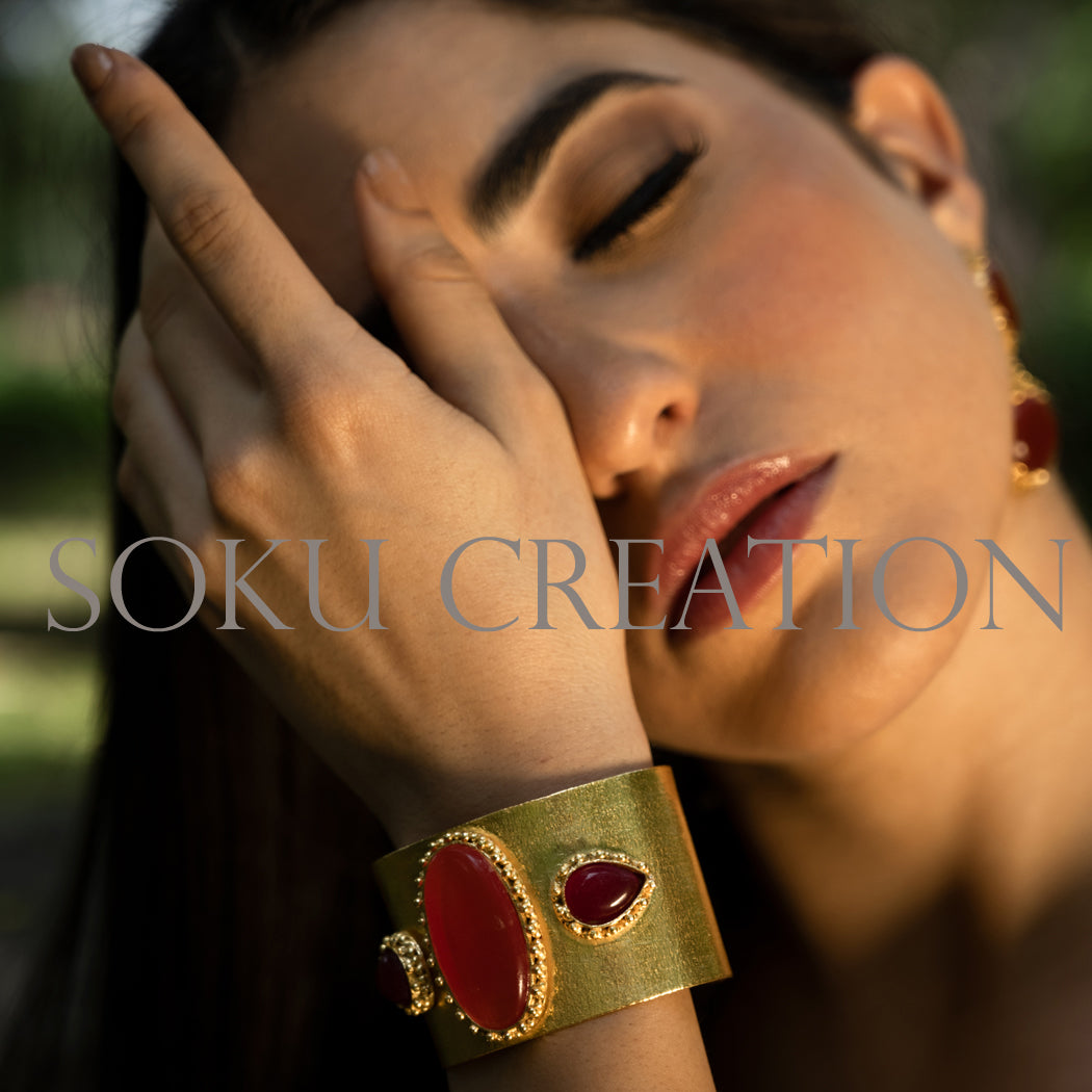 Gold plated Designer Gemstone Jewelry Set