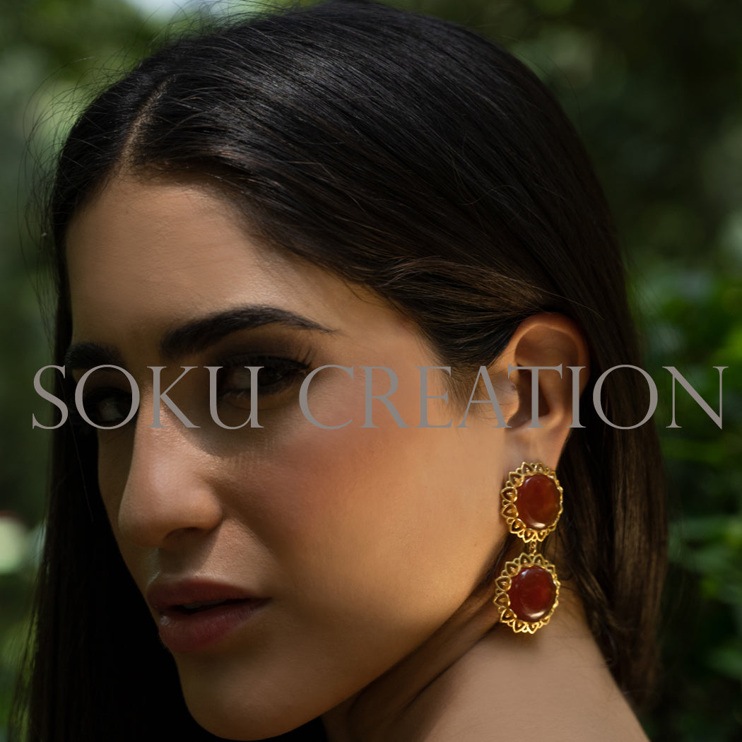 Gold plated Designer Gemstone Jewelry Set