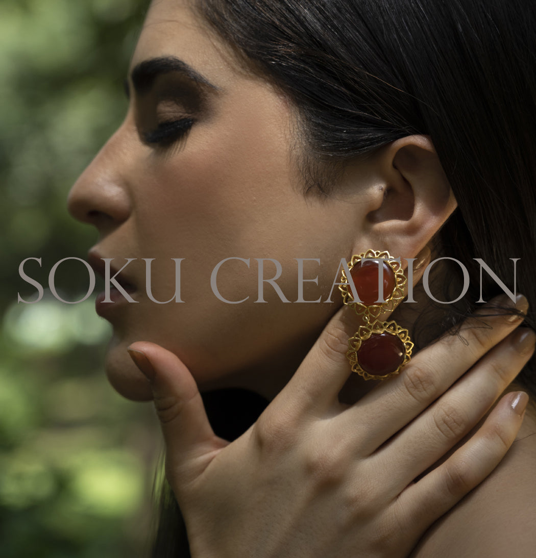 Gold plated Designer Gemstone Jewelry Set