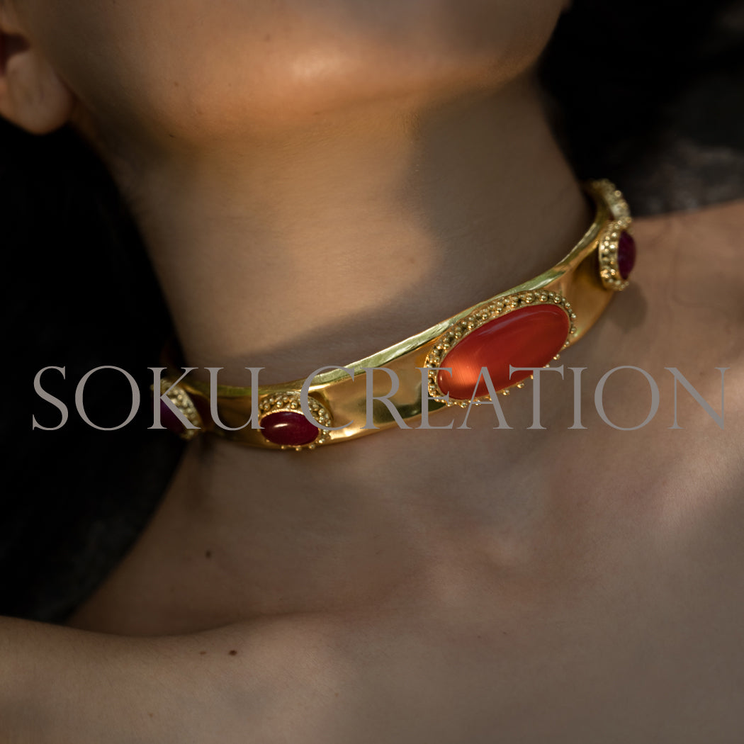 Gold plated Designer Gemstone Jewelry Set