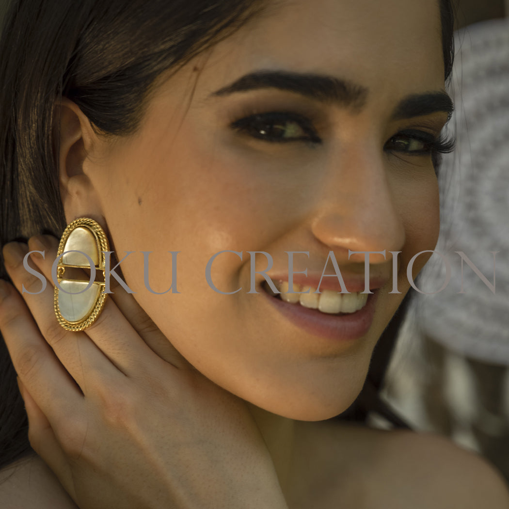 Gold plated Unique designer Gemstone Jewelry Set