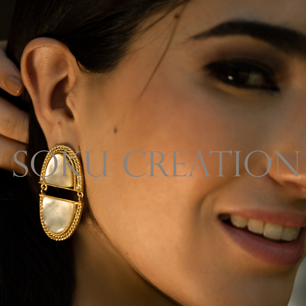 Gold plated Unique designer Gemstone Jewelry Set