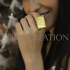 Gold Plated Texture Design of Pendant Necklace Earring and Ring SKU7346