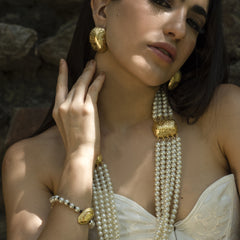 Gold plated Unique Designer Pearl Jewelry Set
