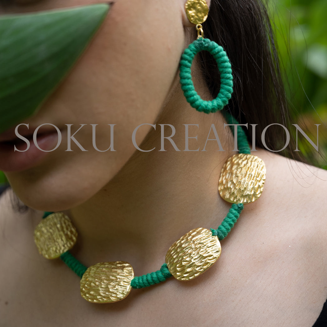 Gold plated Thread Designer Jewelry Set