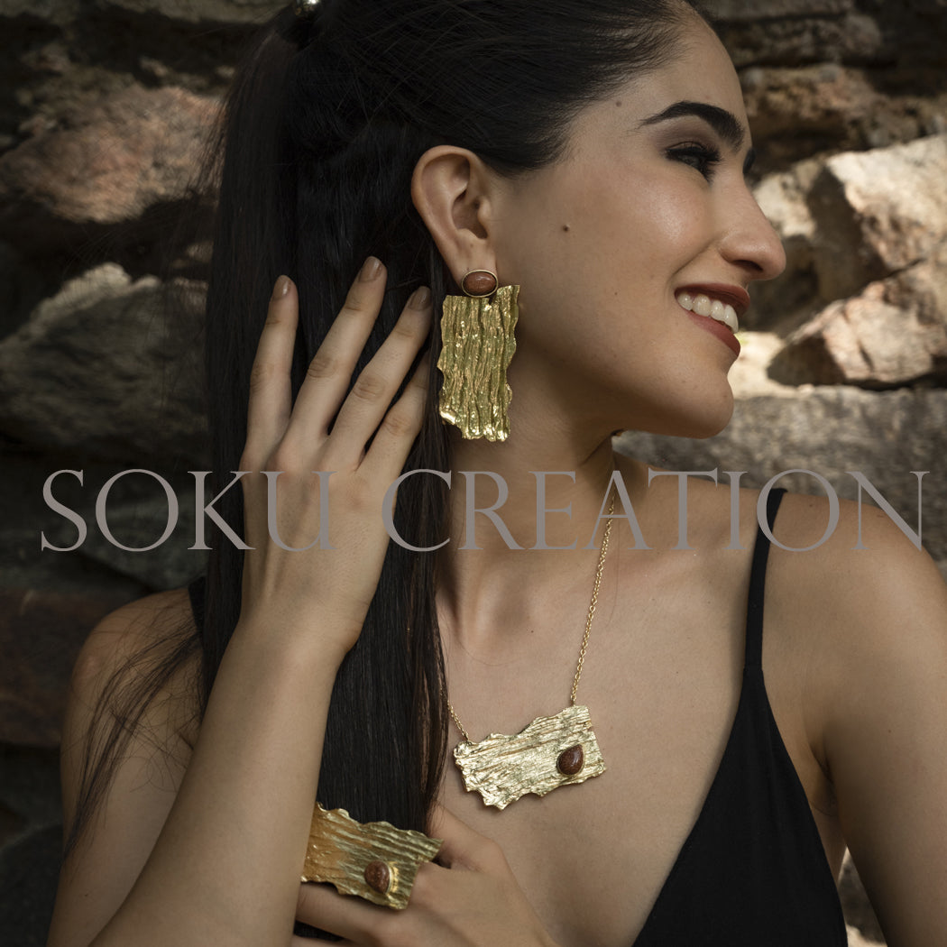 Gold plated Designer Gemstone Jewelry Set