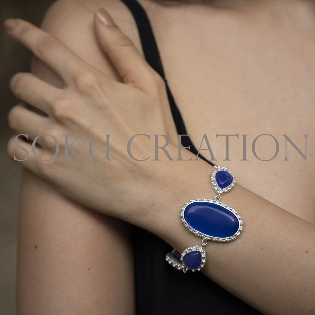 Gold plated Unique Design Monalisa Stone of Drop and Dangle Earring Bracelet and Ring