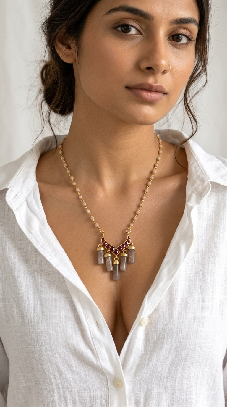 Crescent Red Necklace