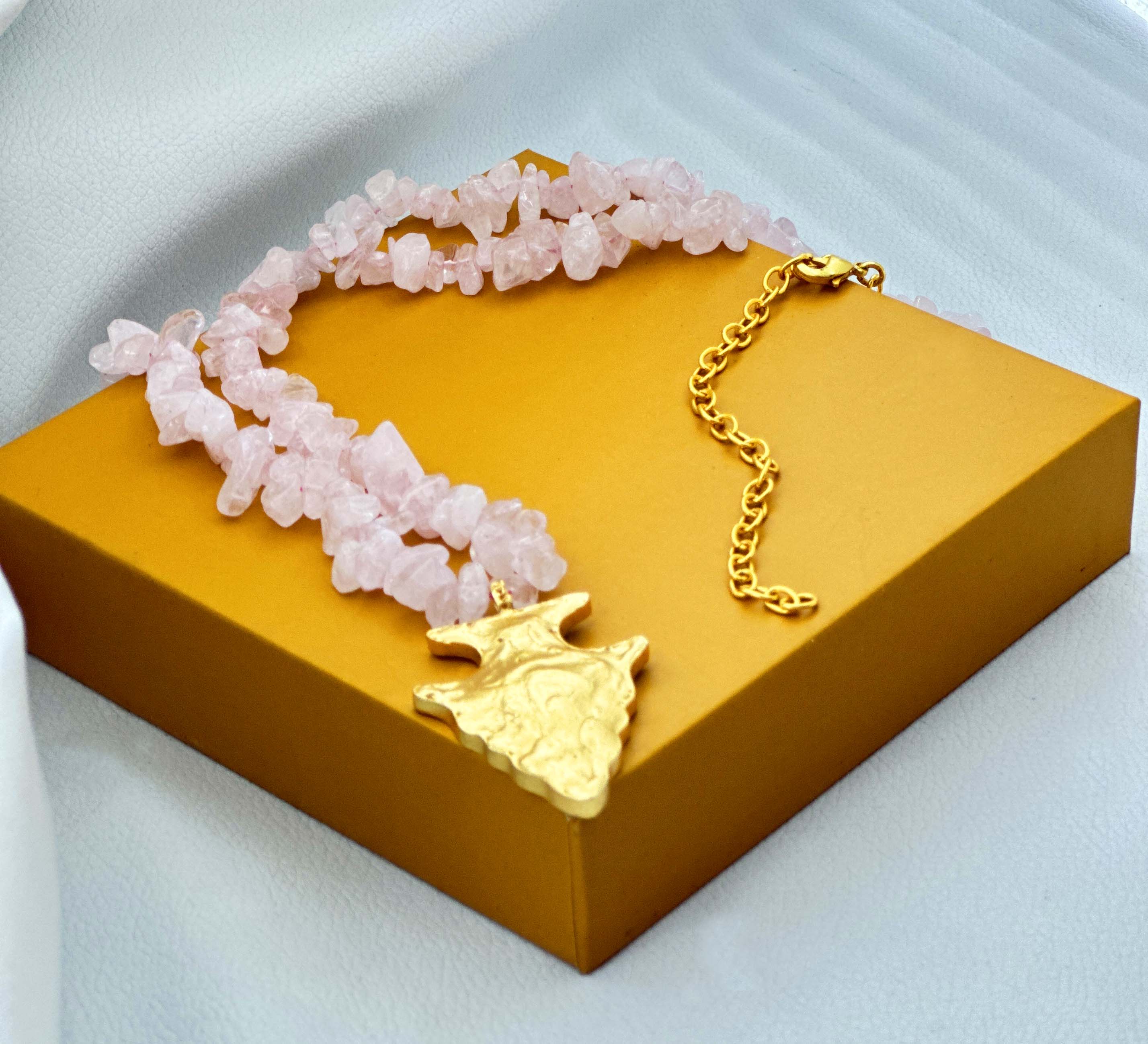 18K Gold Plated Gemstone Buffalo Pendant Necklace