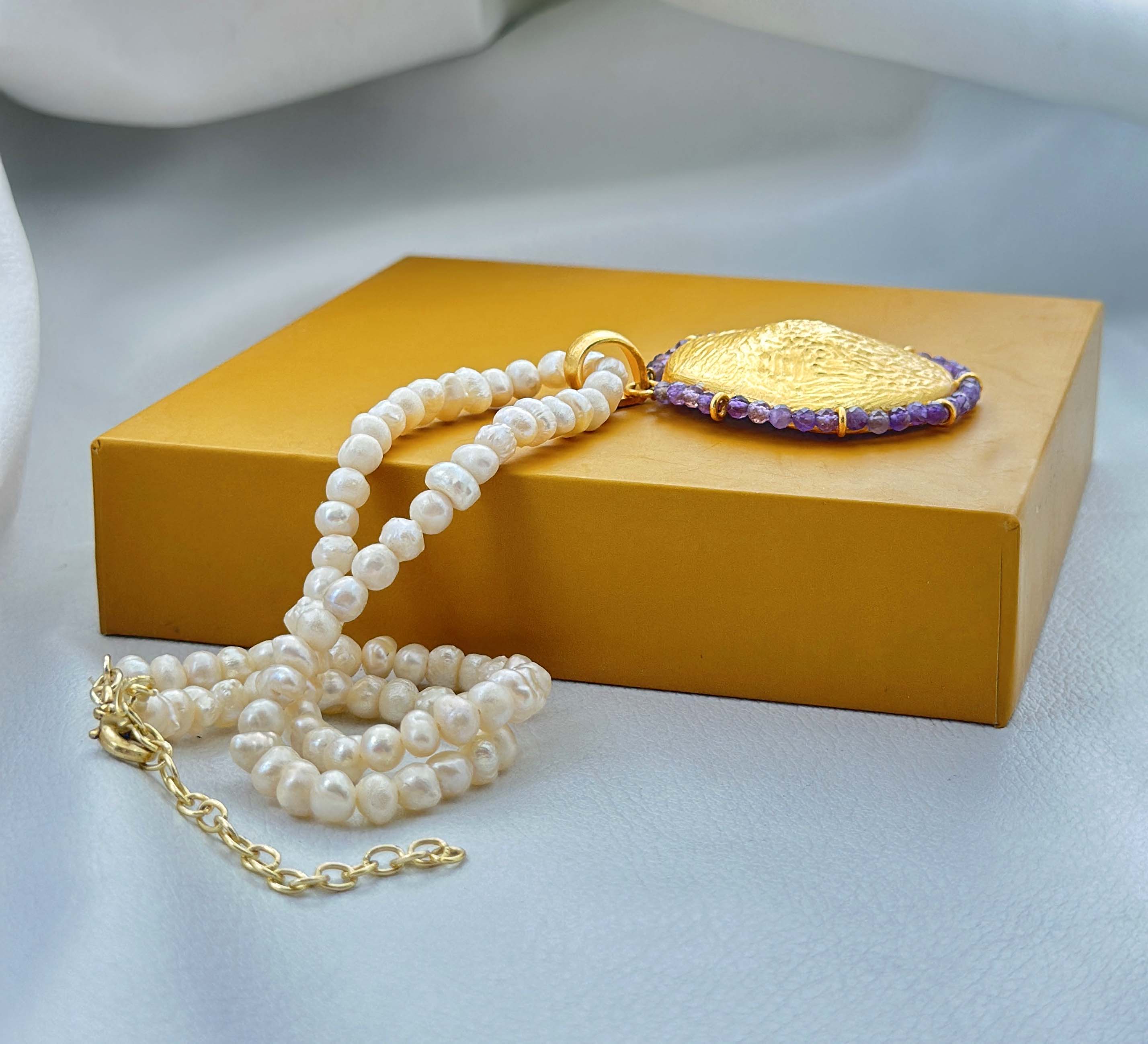 18K Gold Plated Pendant Pear Necklace