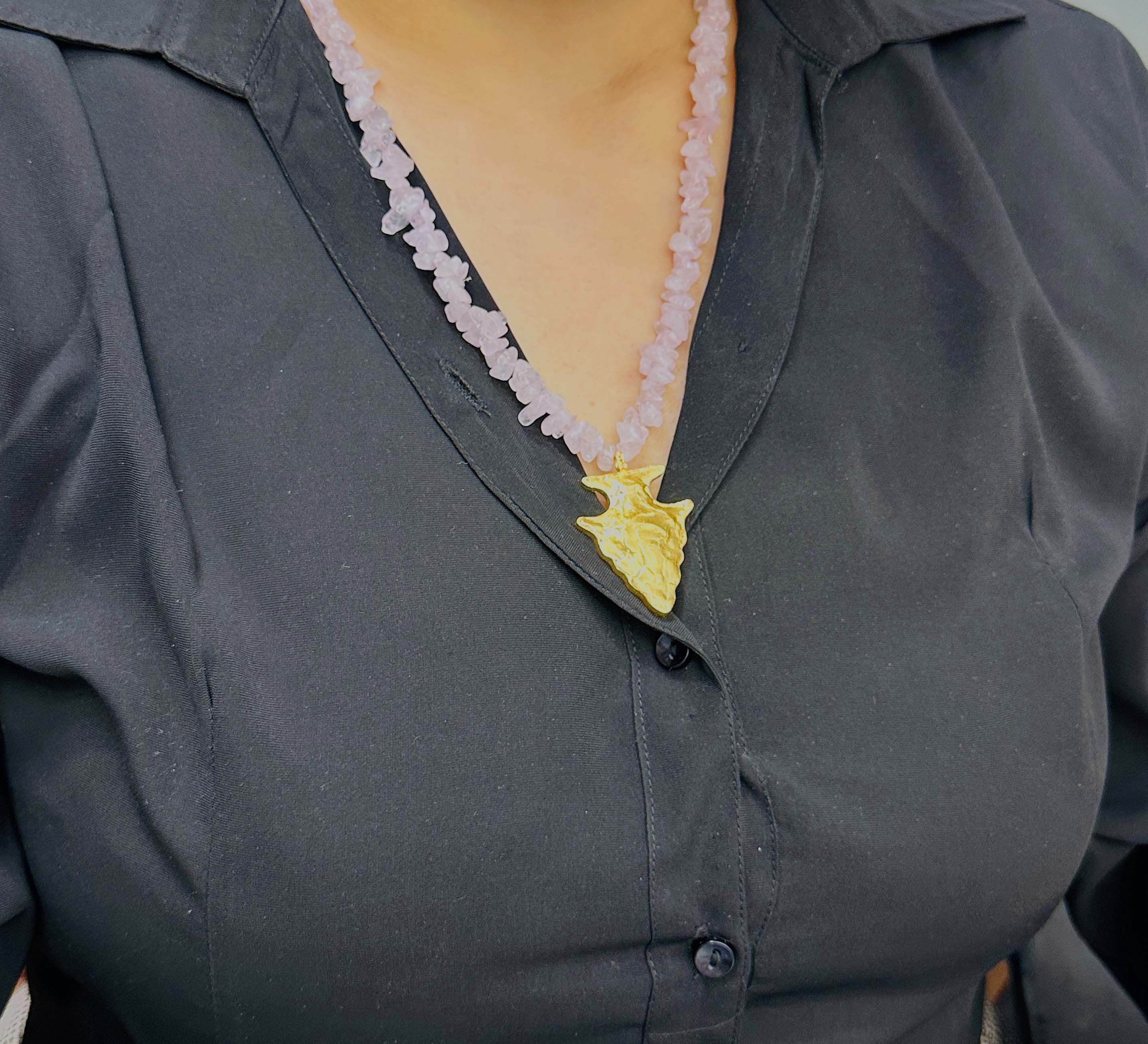 18K Gold Plated Gemstone Buffalo Pendant Necklace