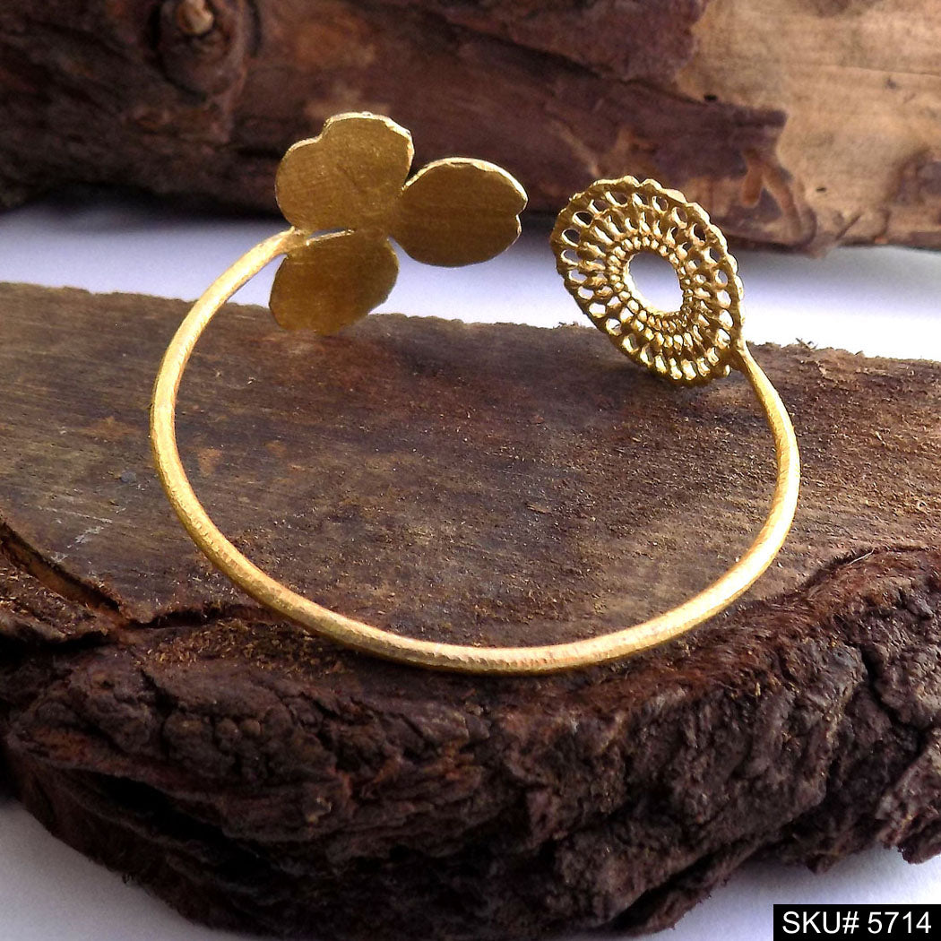 Gold Plated Statement Designer Flower Cuff SKU5714