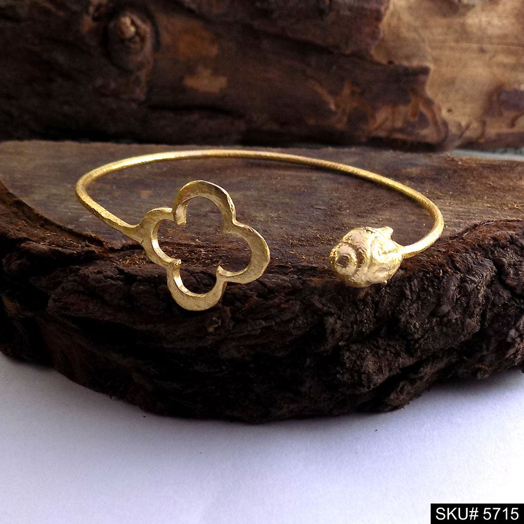 Gold Plated Statement Designer Flower Cuff SKU5715