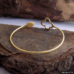 Gold Plated Statement Designer Flower Cuff SKU5715