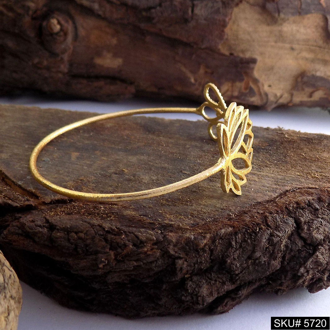 Gold Plated Statement And Flower Unique Designer Cuff SKU5720
