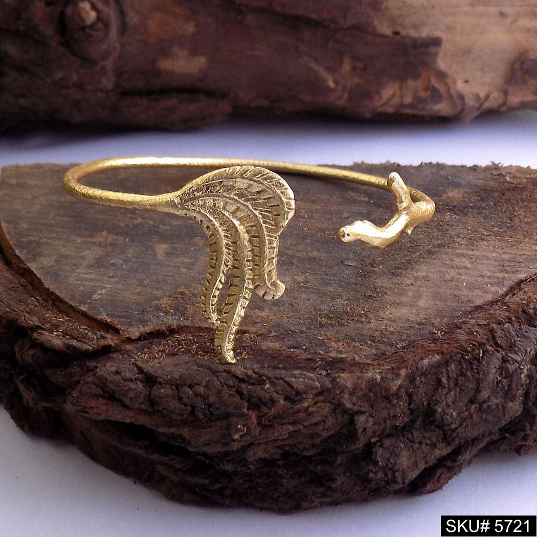 Gold Plated Leaves Unique Designer Cuff SKU5721