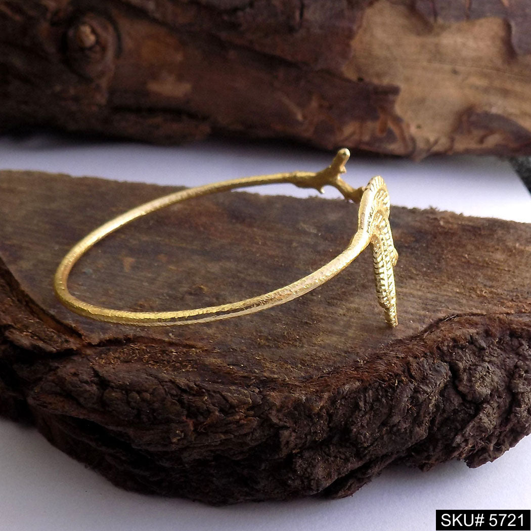 Gold Plated Leaves Unique Designer Cuff SKU5721