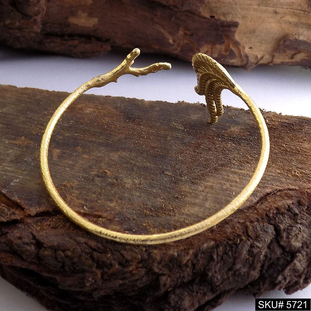 Gold Plated Leaves Unique Designer Cuff SKU5721